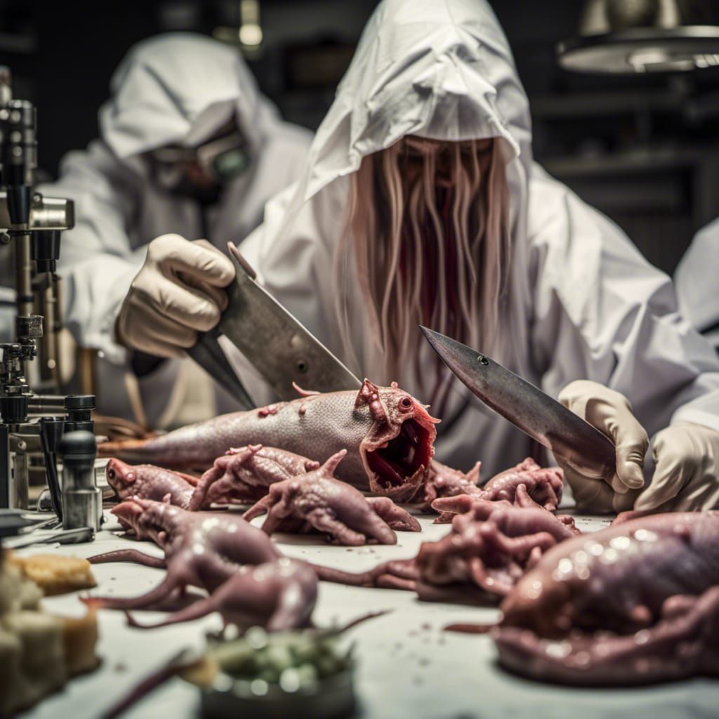 Occult Squid People in Secret Laboratory