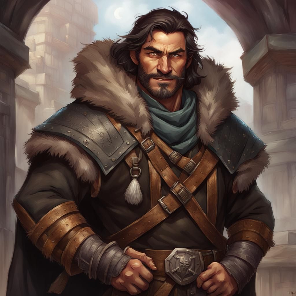 Charming Merchant Portrait in D&D Style