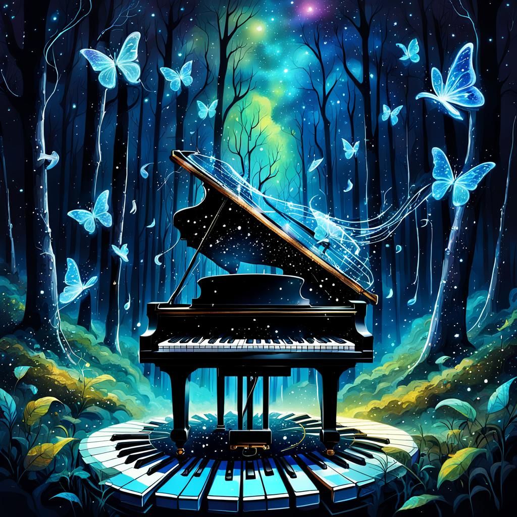 Galactic Forests Dripping Music Notes