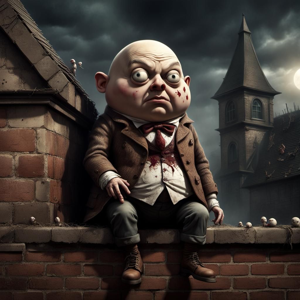 Humpty Dumpty on Wall, Afraid of Zombies
