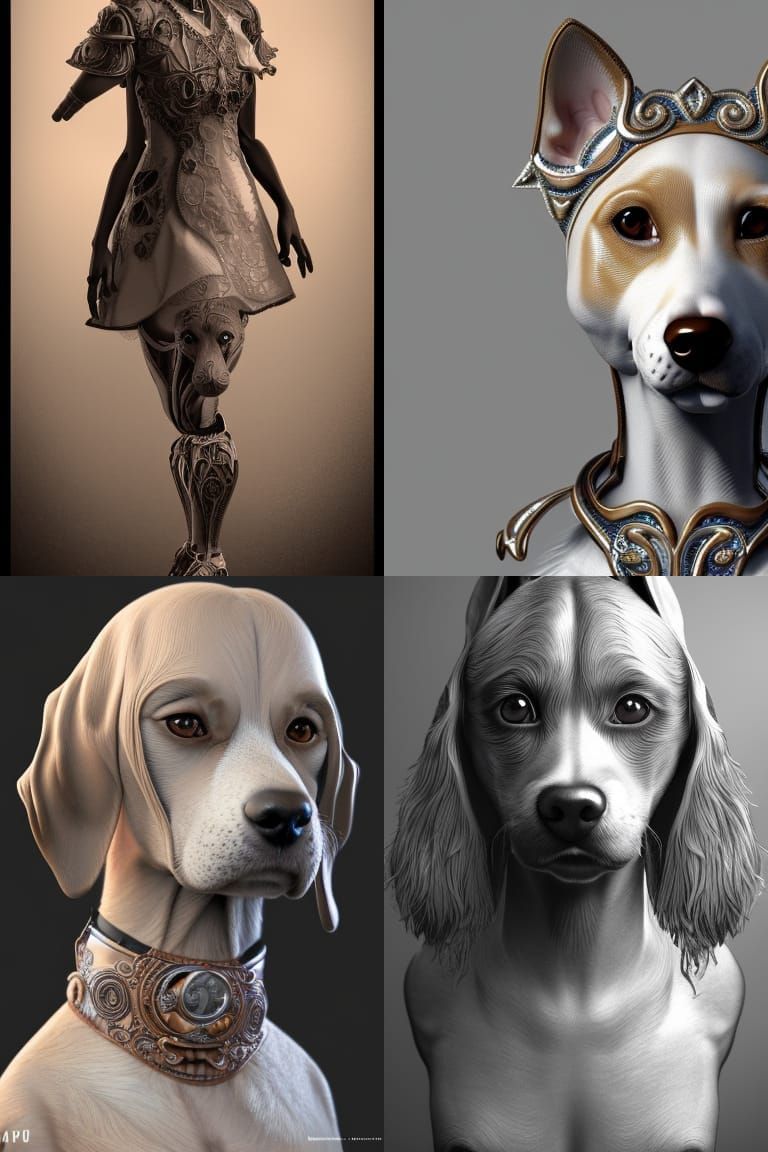 Beautiful Anthropomorphic Dog Girl in Detailed Fantasy Art