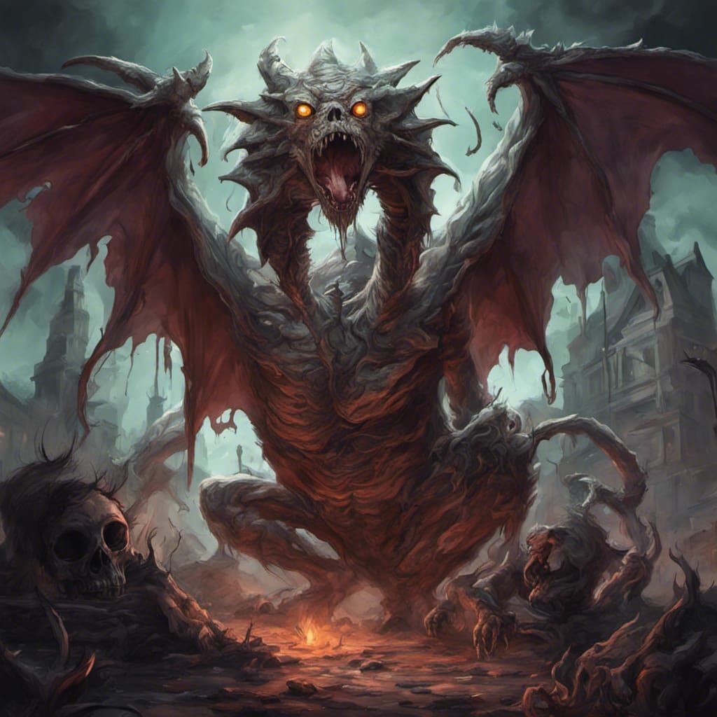 Undead Bone Dragon Graffiti Art