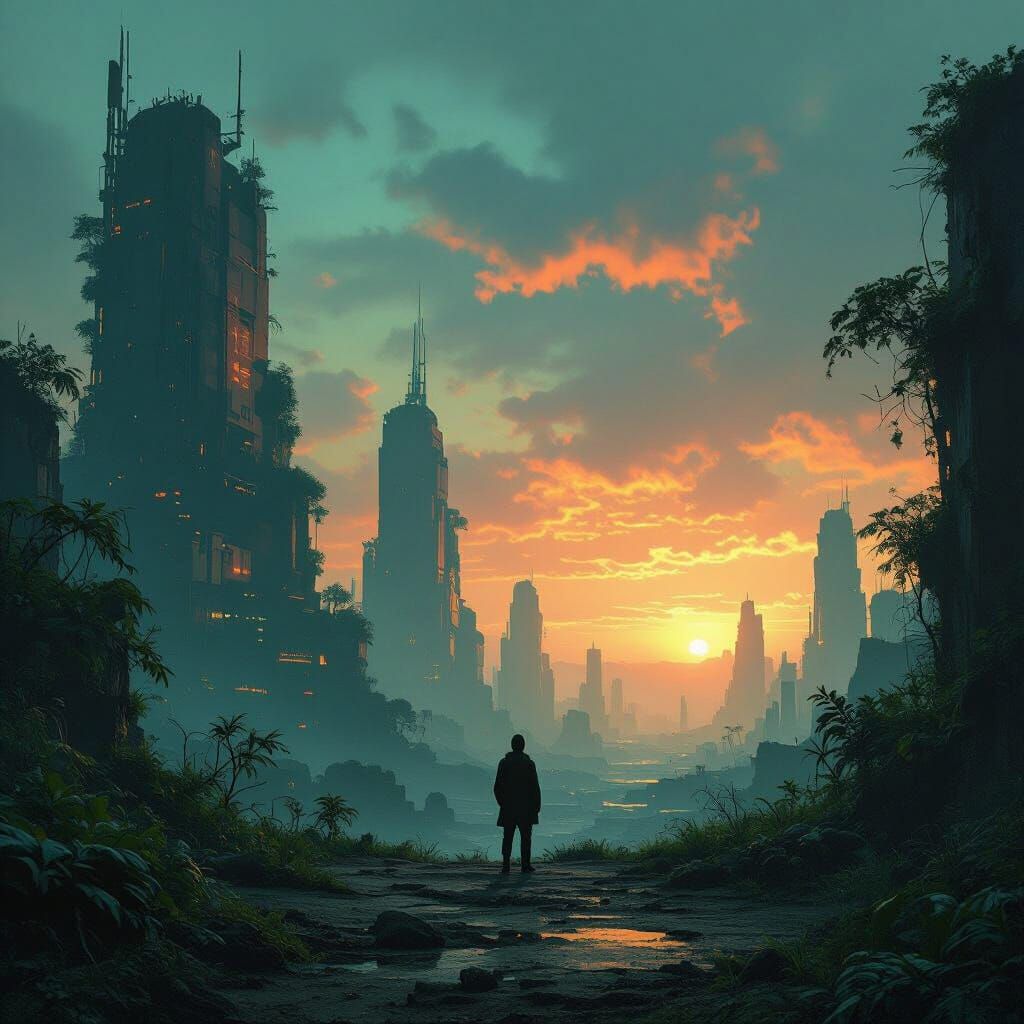 Nature Reclaims Earth Amidst Futuristic Ruins