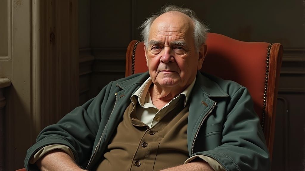 Wise Old Man Portrait in Oil Painting Style