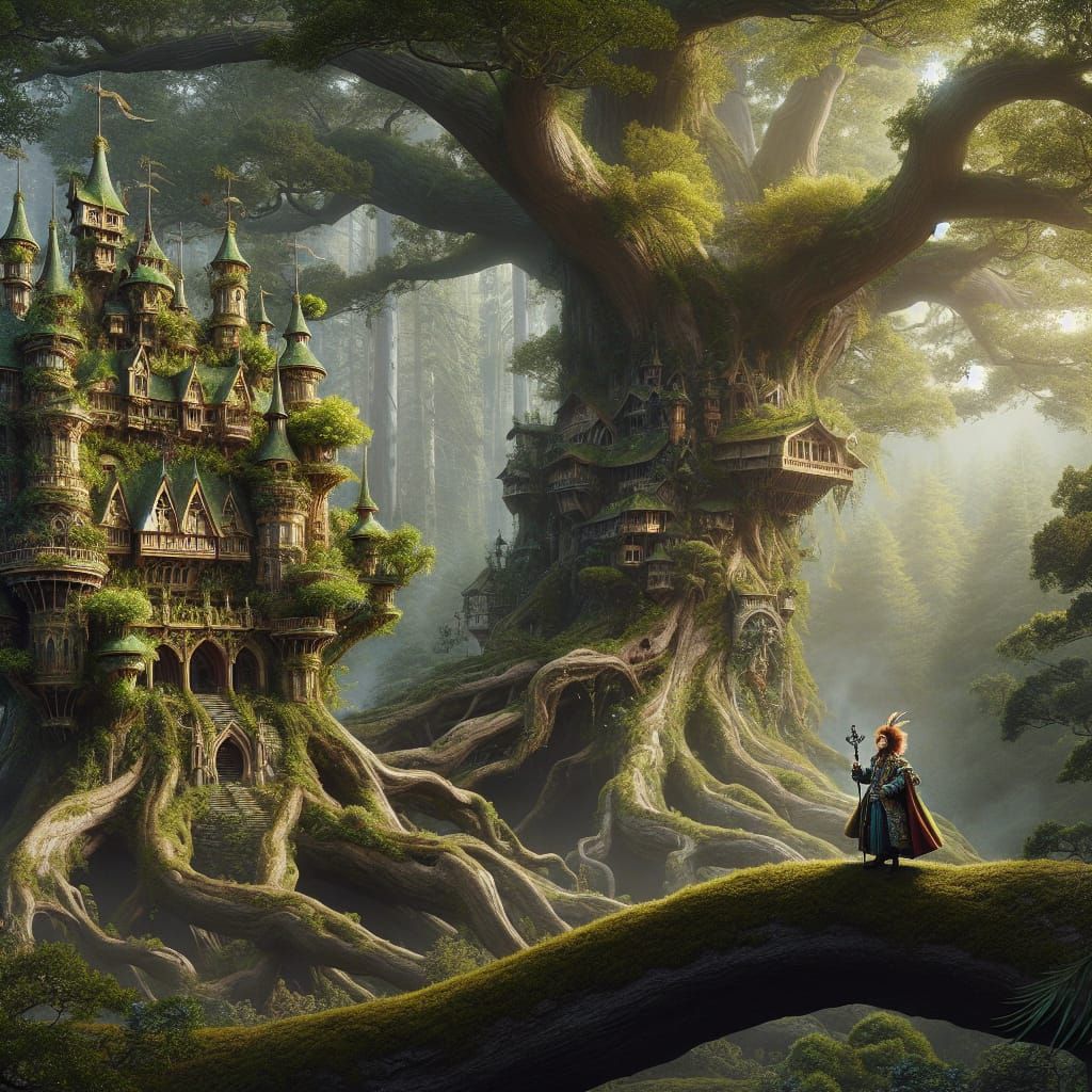Plant Castle in Ancient Tree with Theatrical Baron