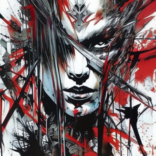 Undead Samurai Warrior in Graphic Novel Art Style