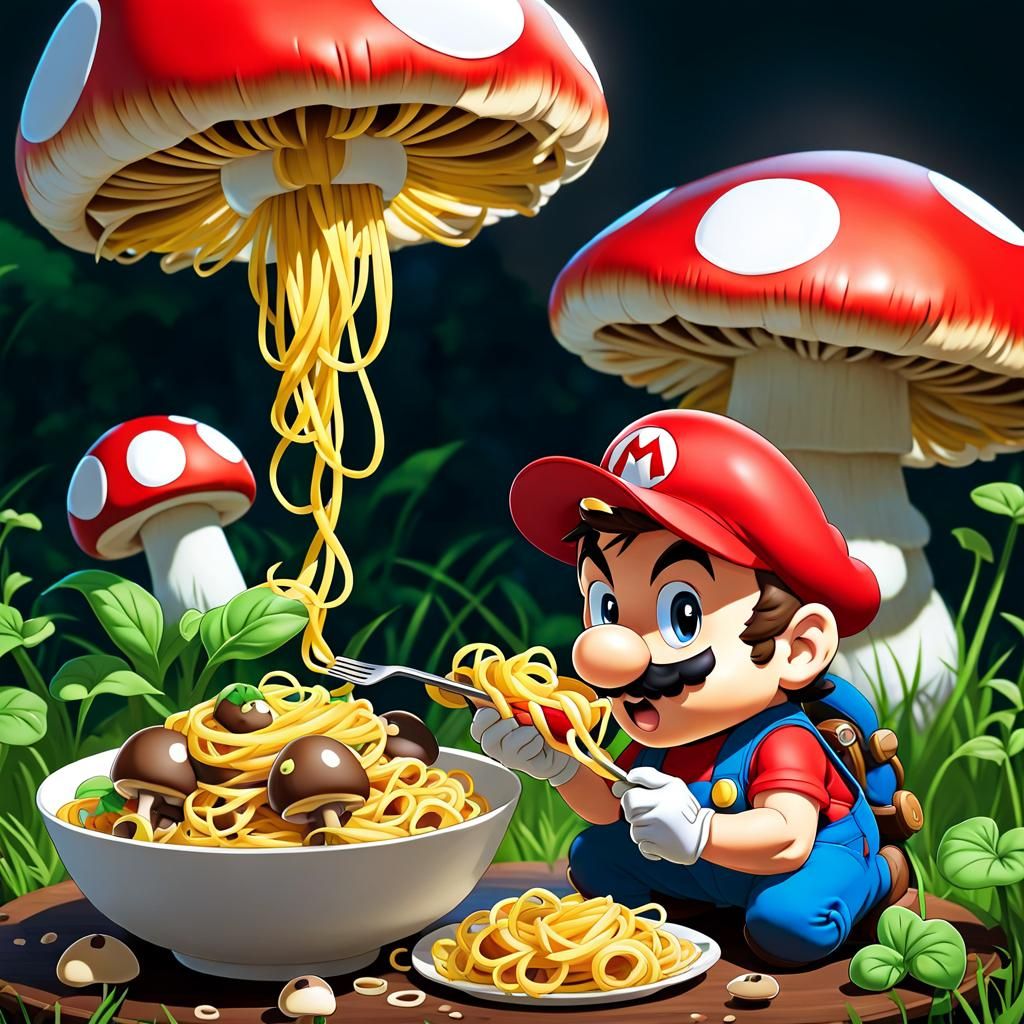 Chibi Mario's Mushroom Kingdom Pasta Feast