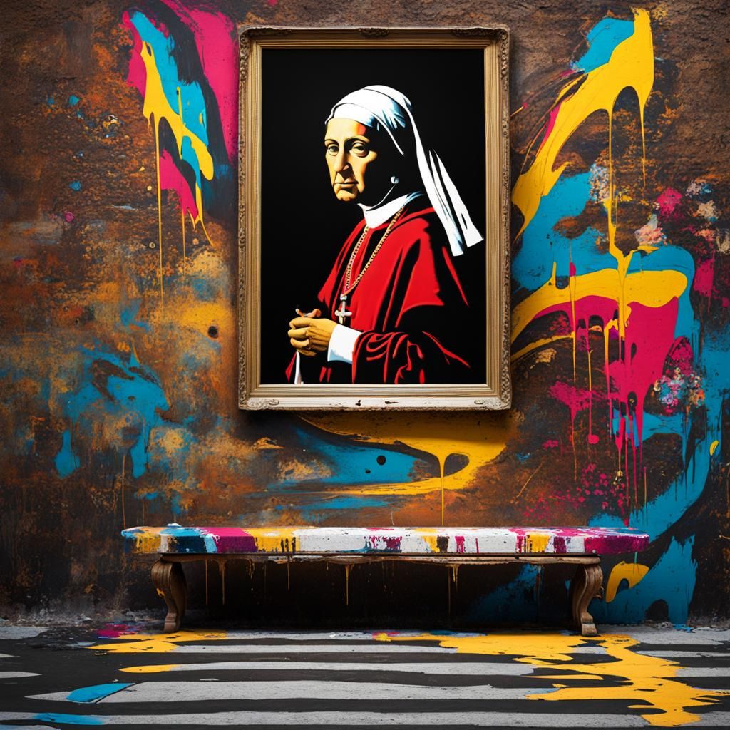 Mona Lisa Vatican Graffiti Art