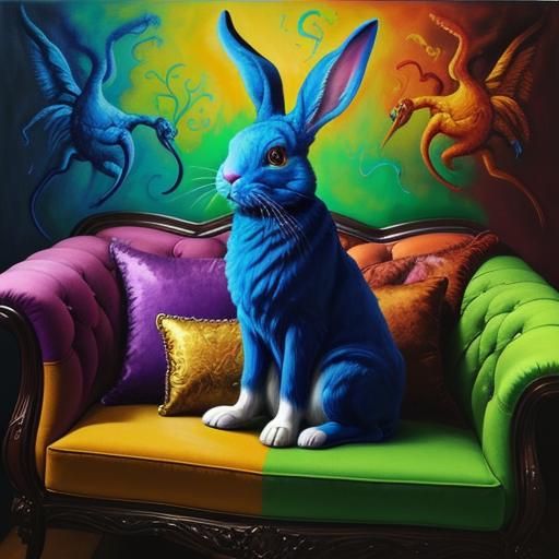 Luxurious Alien Rabbit in Ethereal Dreamscape
