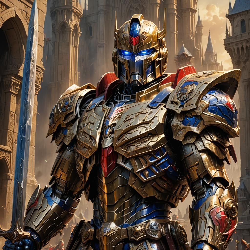 Optimus Prime as Medieval Warrior Knight