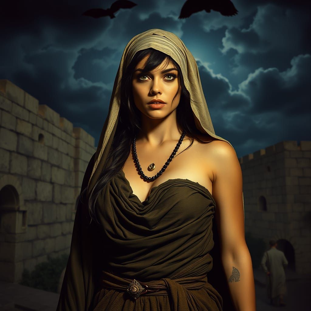 Mysterious Priestess in Jerusalem, D&D Art Style