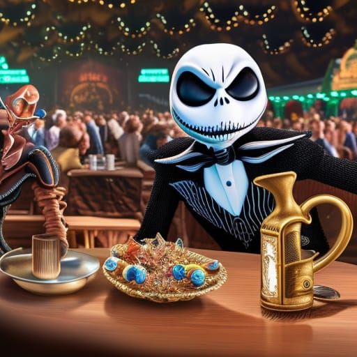 Jack Skellington Enjoying Oktoberfest