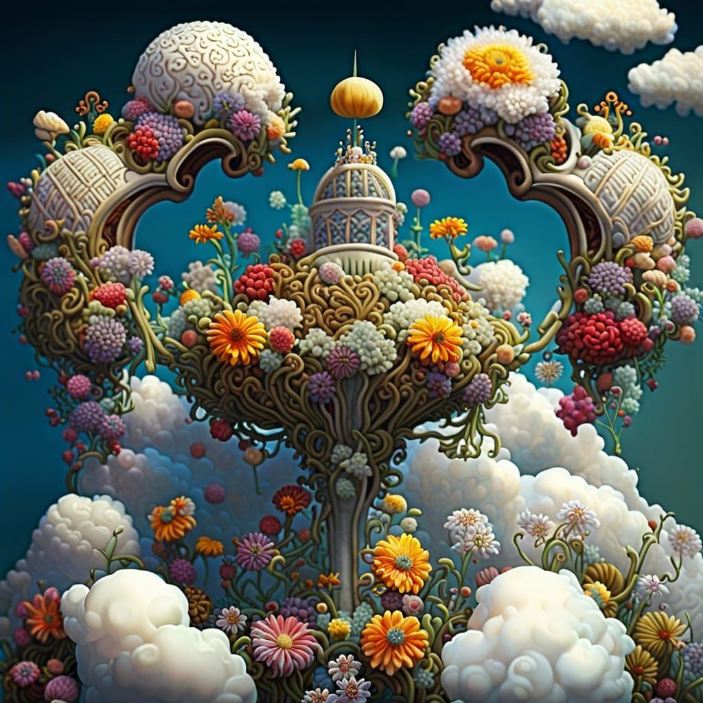 Majestic Floating Garden in the Clouds