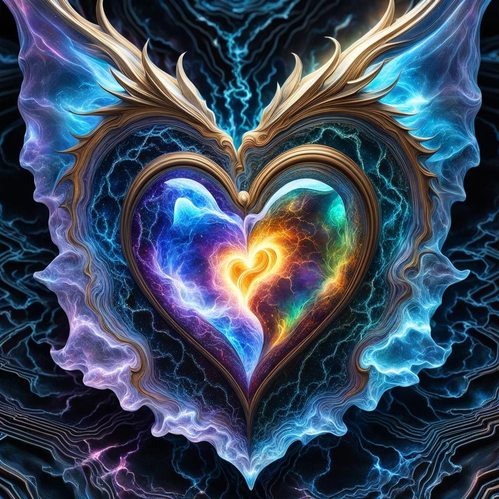 Sparkling Lightning Opals in 3D Iridescent Liquid Art