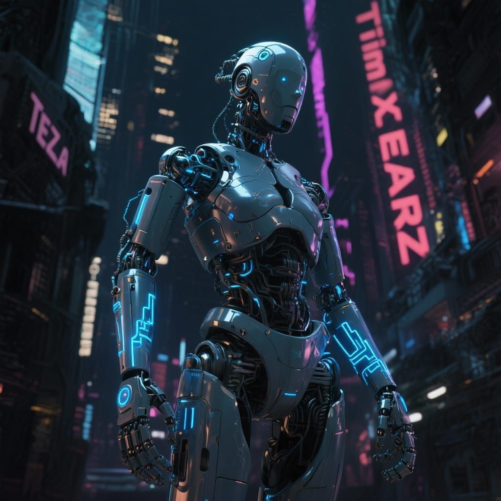 Futuristic Robot Fused with Tezla and TimXE Marz