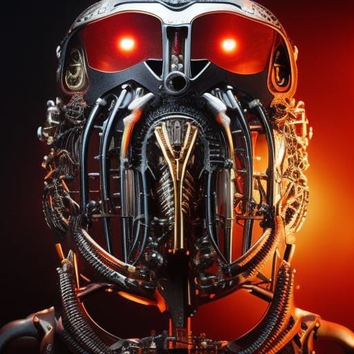 Biopunk Robotic Hawk: Dark Concept Art