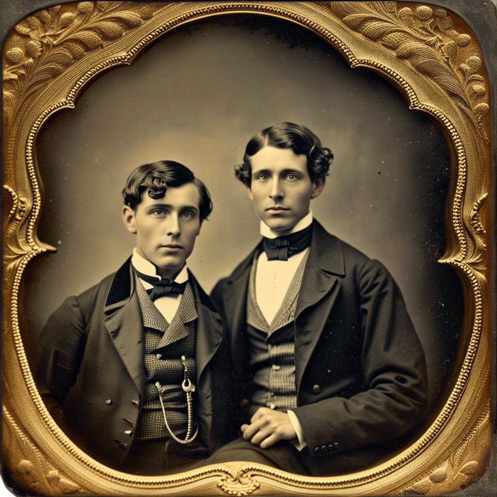 Vintage Victorian Portrait of Gay Couple