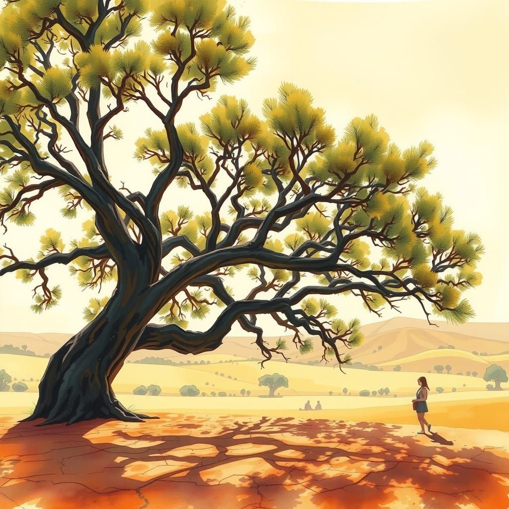 Eucalyptus Oasis in Golden Australian Light