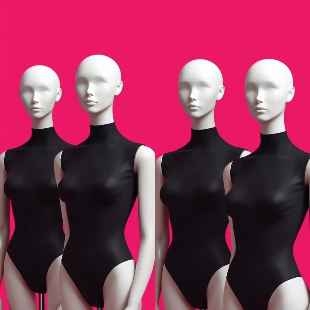Mannequin Face Shapes in Minimalist Futuristic Style