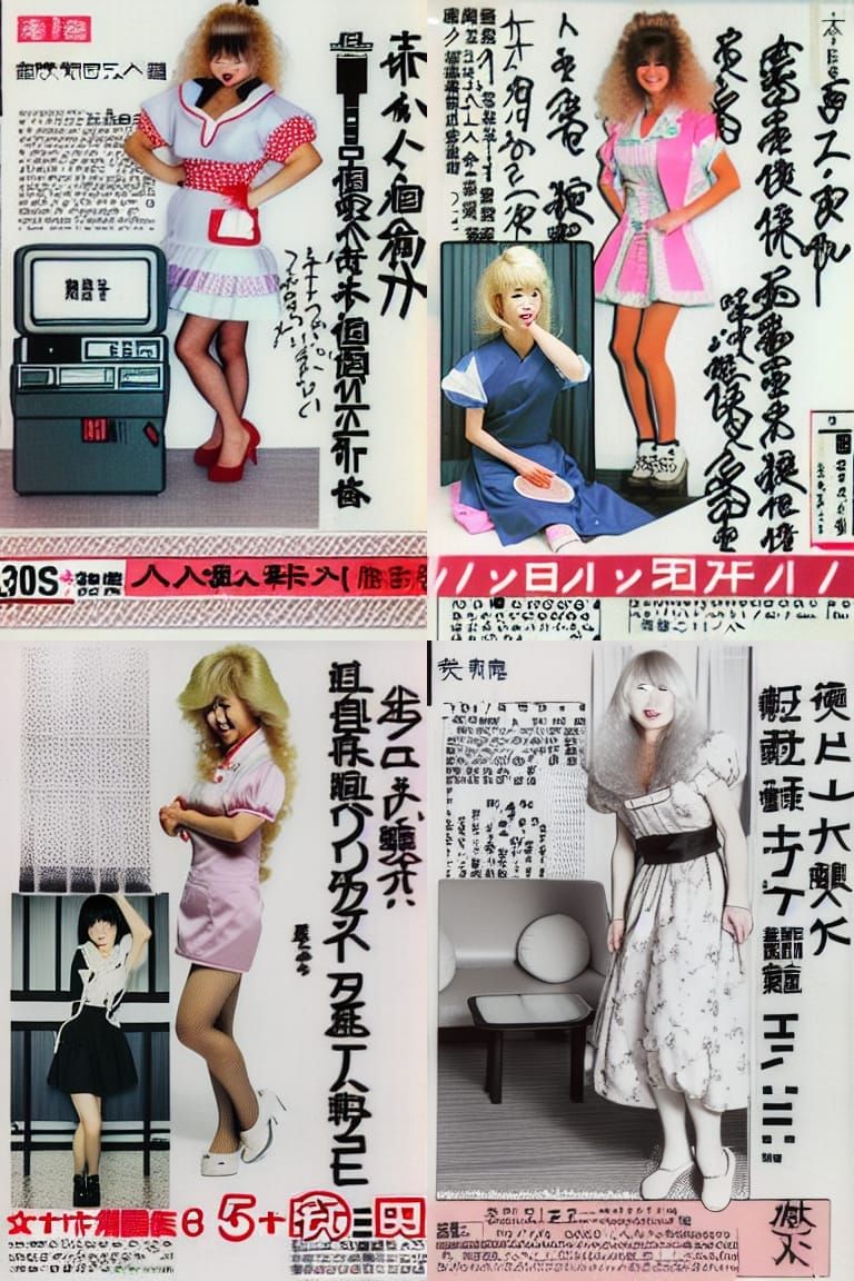Japanese Woman in 80s Maid Outfit