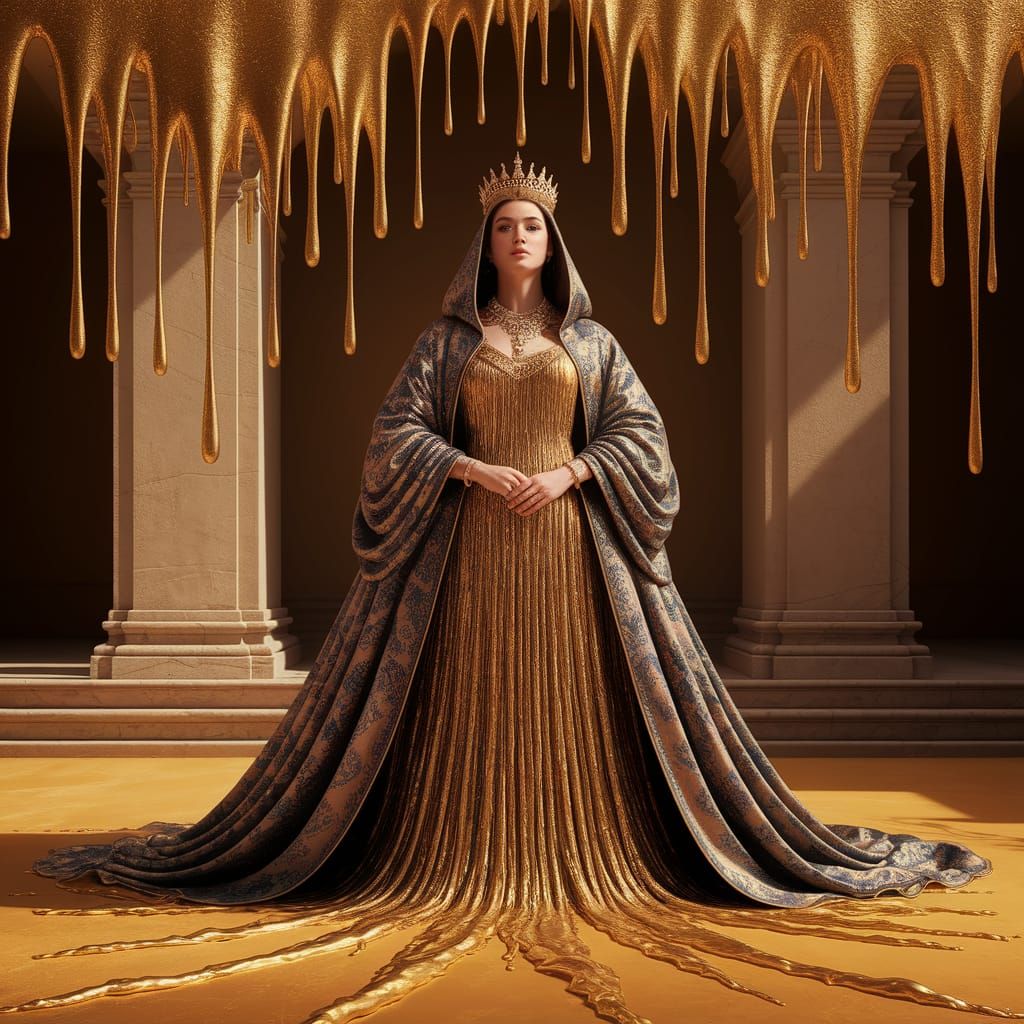 Majestic Queen's Molten Robes in Golden Sunlight
