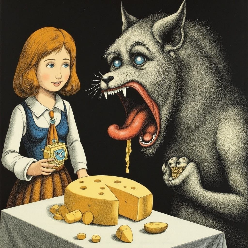 Surrealist Masterpiece: A Dali-Inspired Scene of a Man Screa...