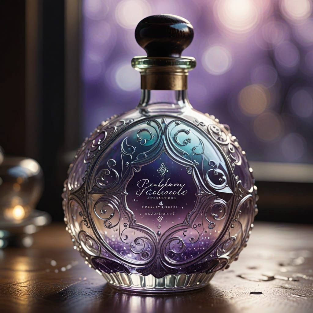 Enchanted Potion Bottle in Iridescent Glass