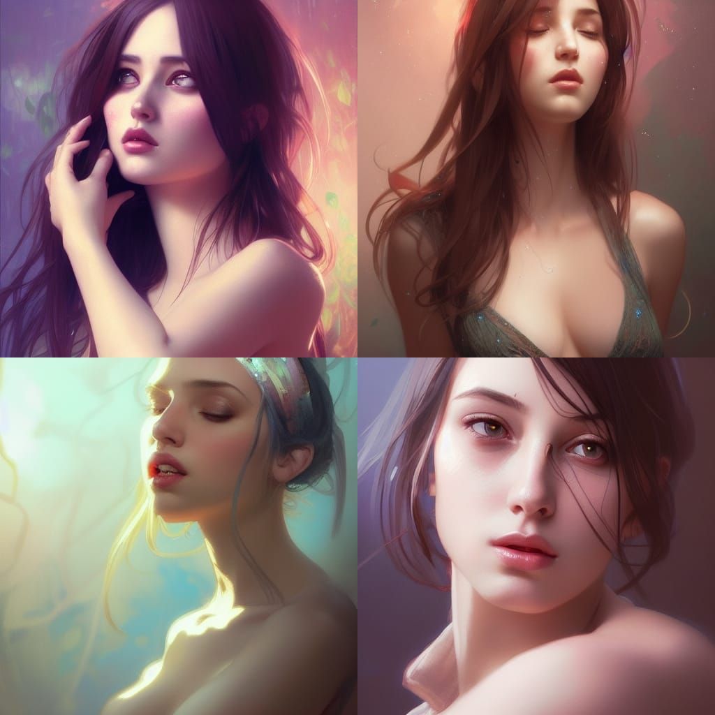 Aesthetic Feminine Portrait in Hyperdetailed Style