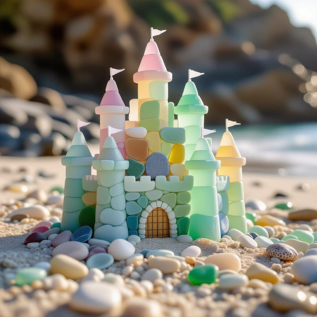 Sea Glass Castle in Pastel Colors