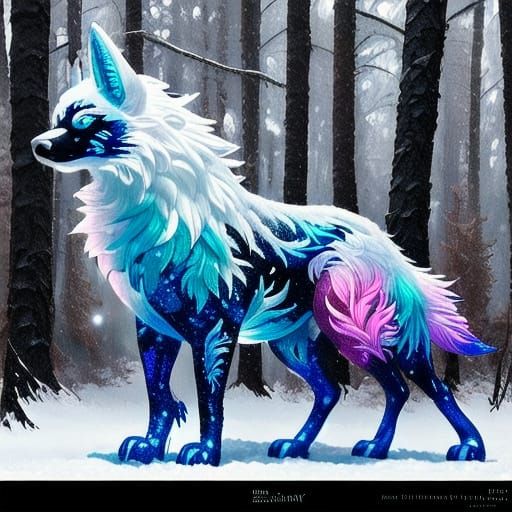 Graffiti Art in Snowy Forest with Vibrant Color Splashes