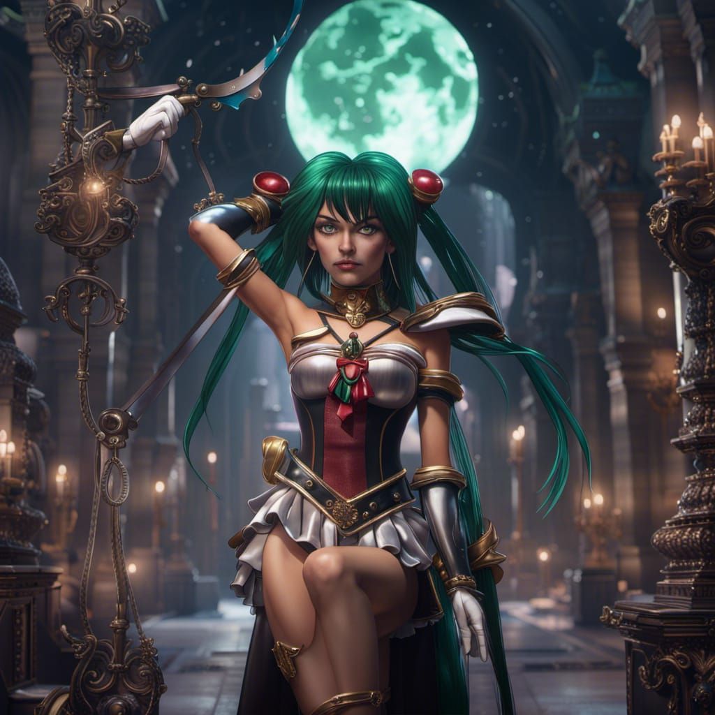 Sailor Pluto: Detailed Fantasy Concept Art