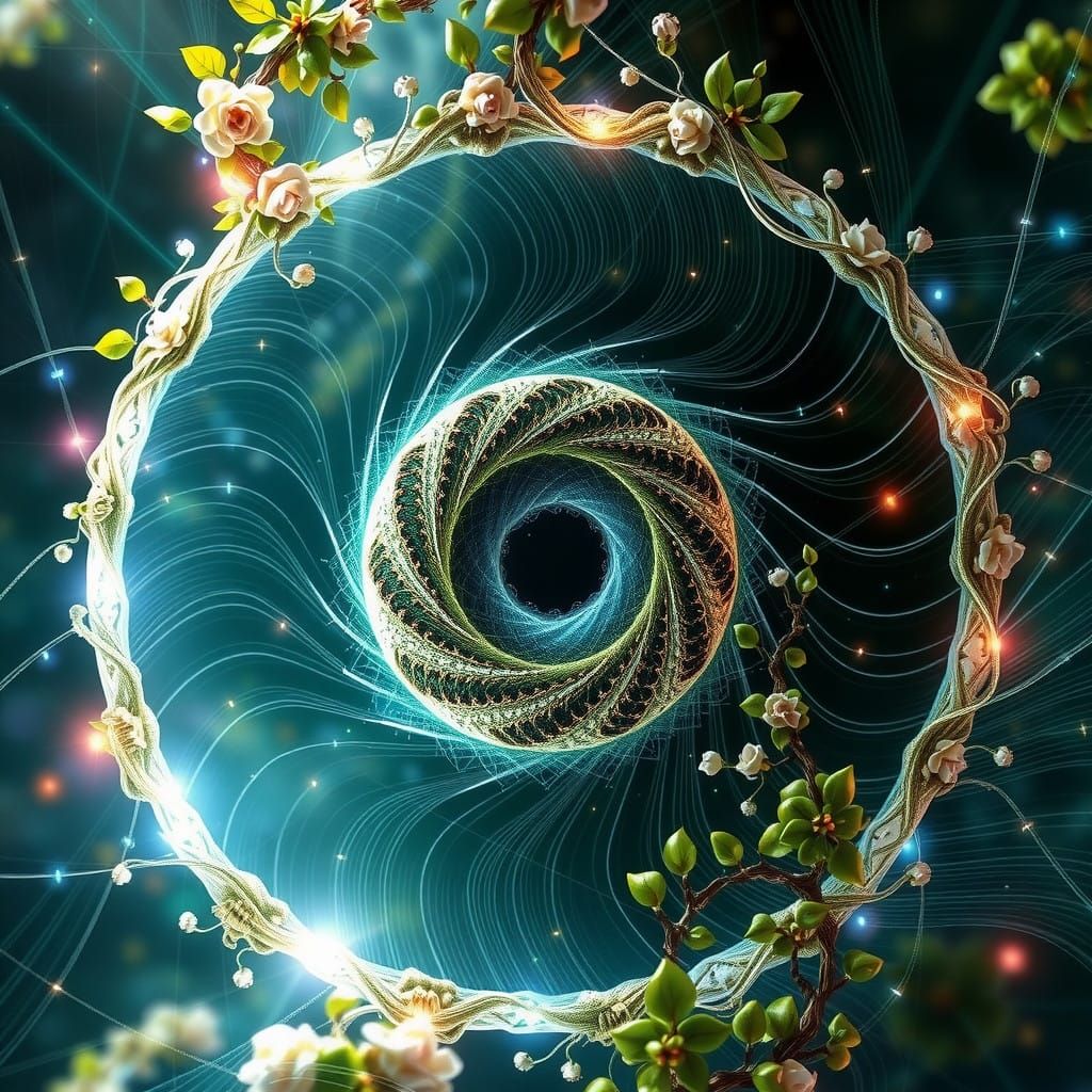 Surreal Quantum Bloom Unfolds in Vibrant Harmony