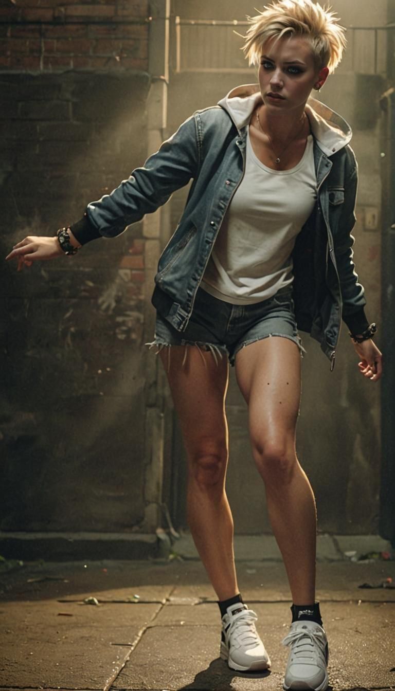 Young Woman with Mohawk in Cinematic Lighting