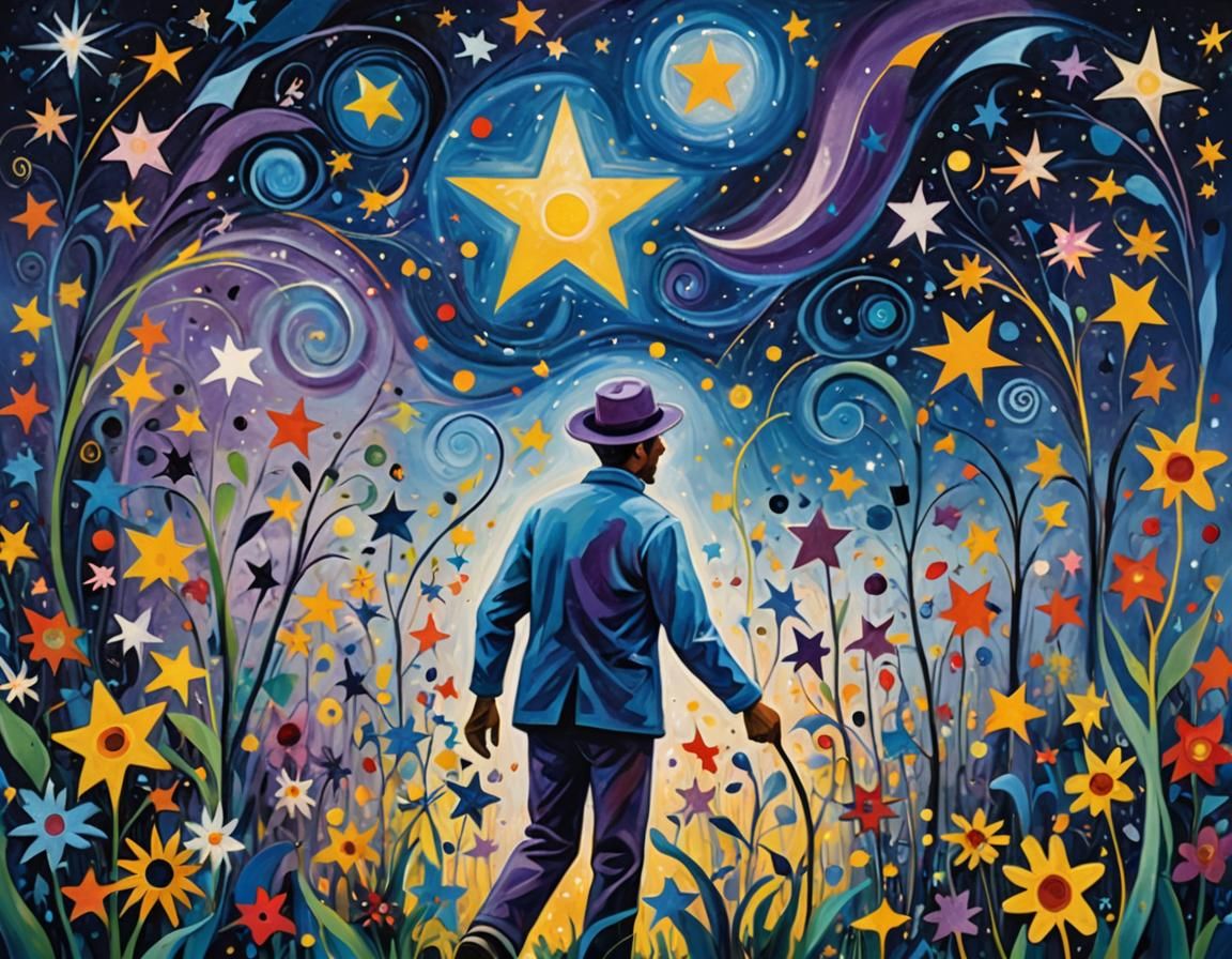 Star Gardener in Abstract Surrealism Style