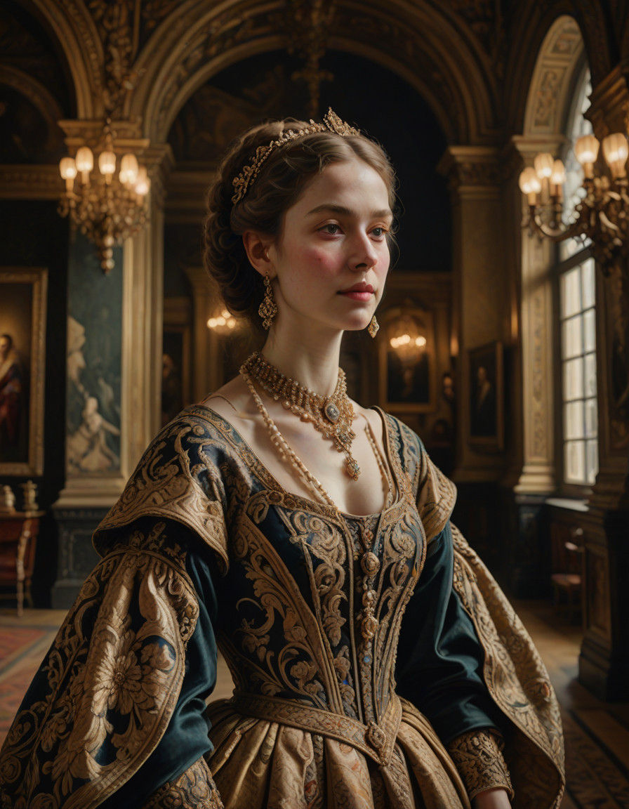 Renaissance Noblewoman in Elegant Splendor
