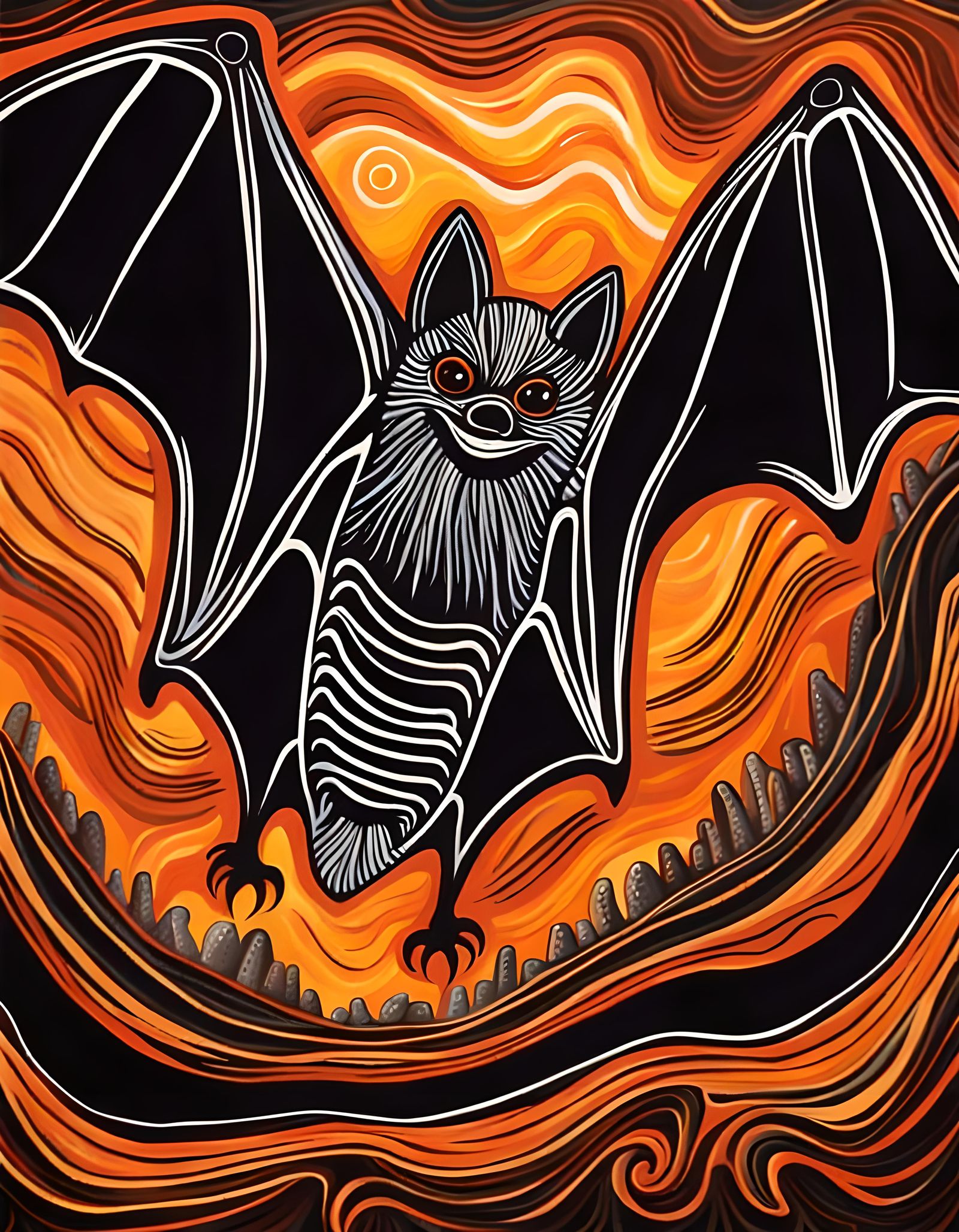Aboriginal Art: Flying Fox in Australian Cave