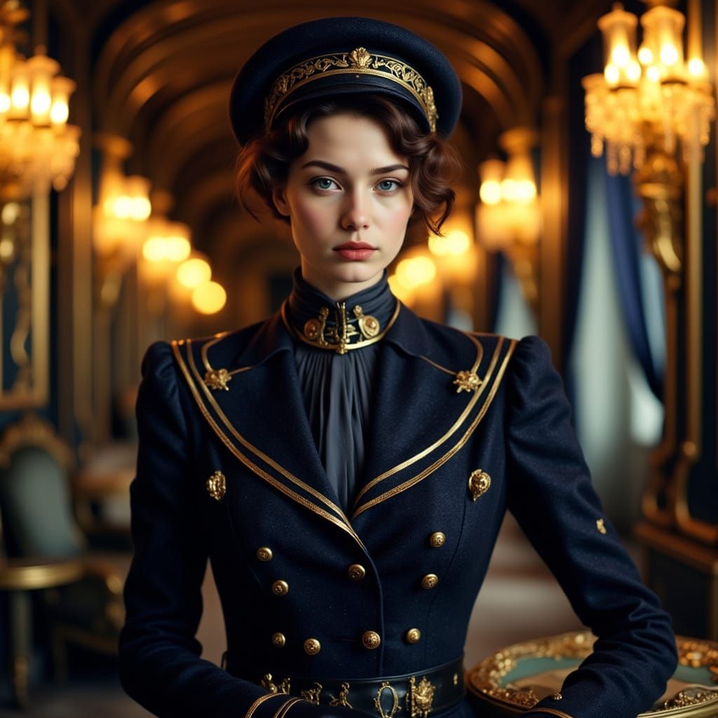 Galactic Ritz Employee in Wes Anderson Style