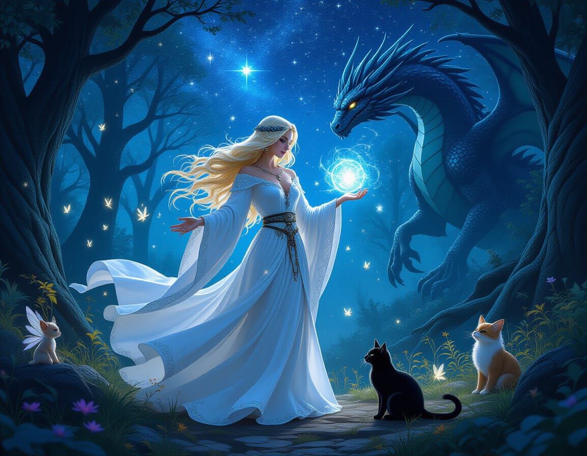 Celtic Witchcraft in Mystical Forest, Dark Fantasy Style