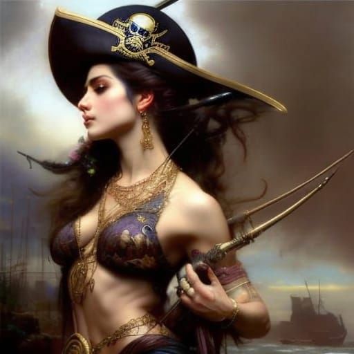 Detailed Pirate Captain Portrait in Hyperrealistic Style