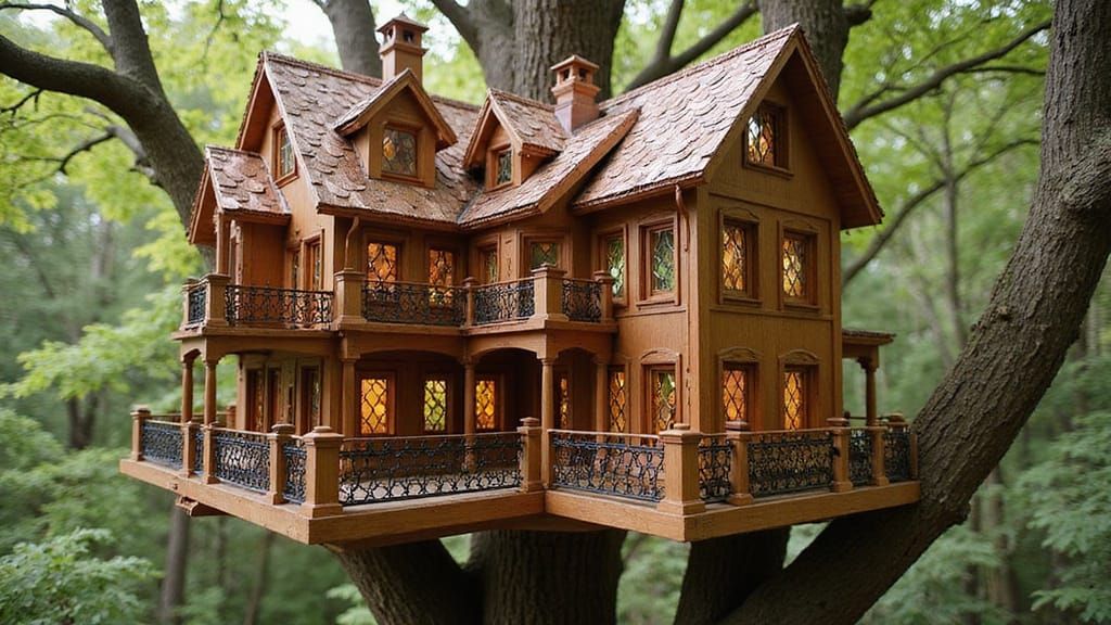 Ornate Bird Mansion in the Sky