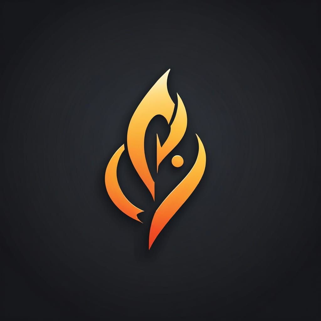 Minimalist Nordic Rune Kenaz Music Note Logo