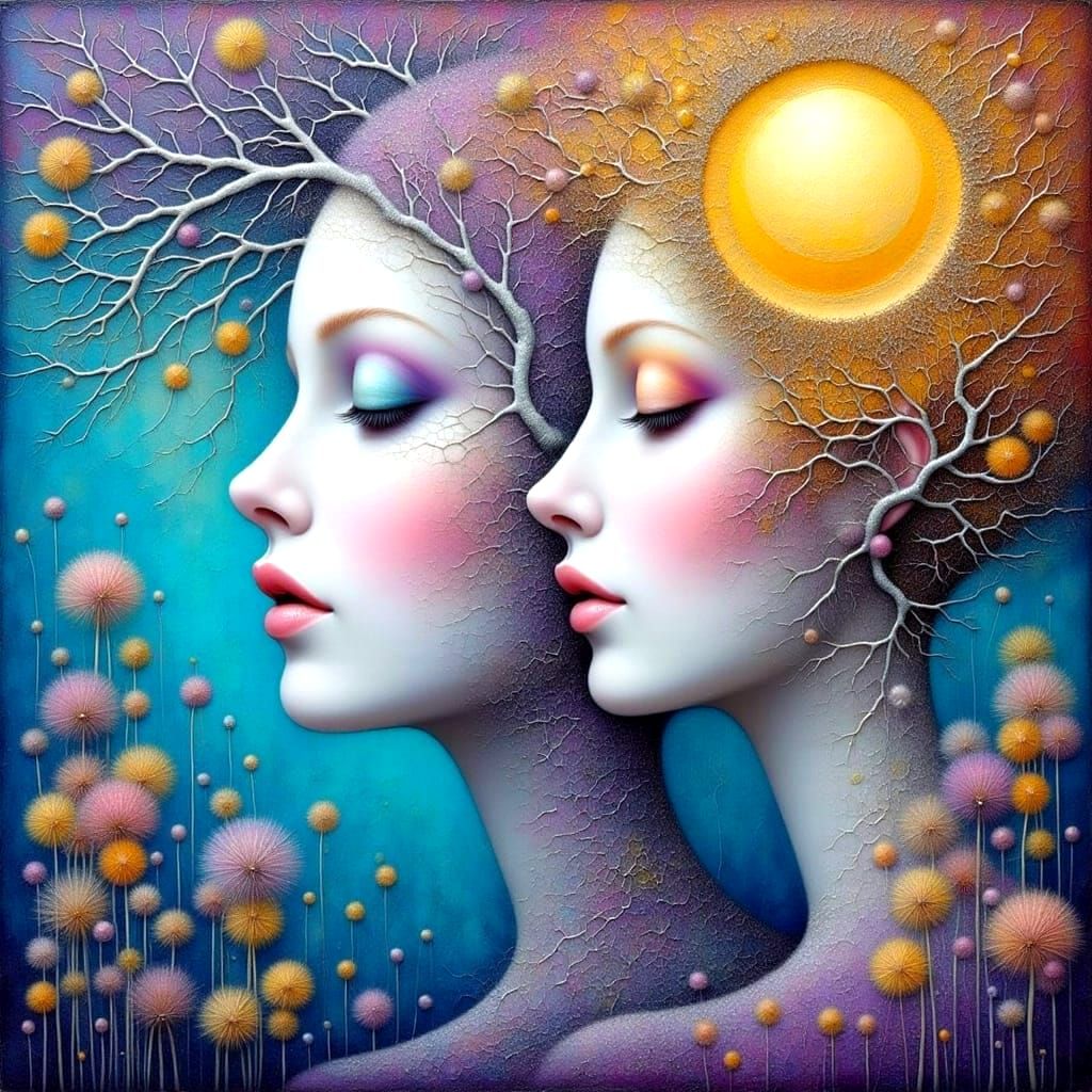 A Goddess of Harmony in Whimsical, Floral Style