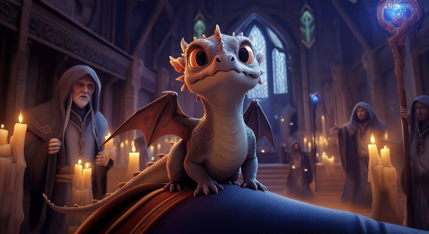 Mystical Dragon Meets Wizards in Ancient Council