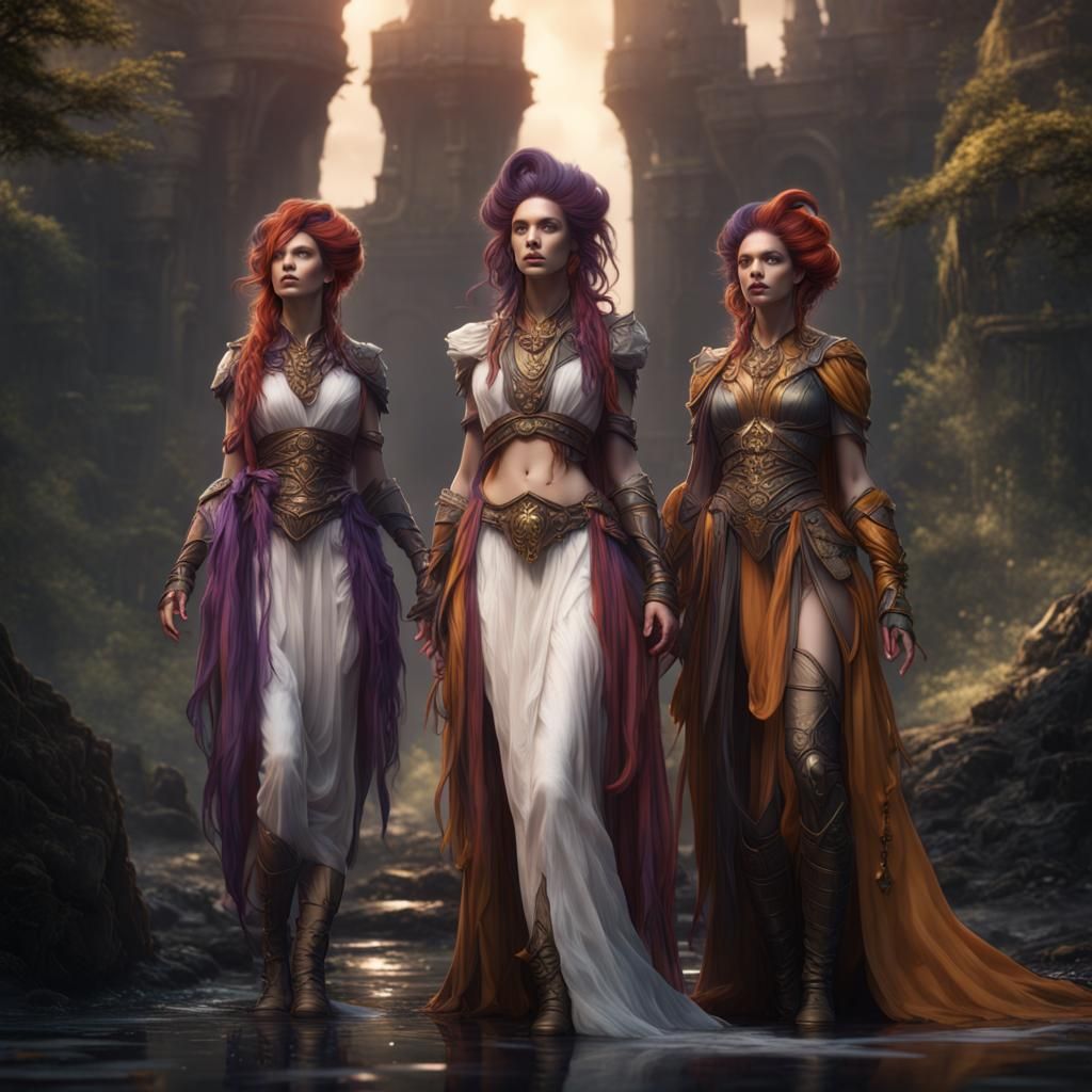 Fantastical Hair Wraps in Detailed Matte Painting