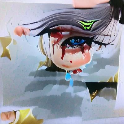 Surreal Portrait: Girl Crying Tears of Blood