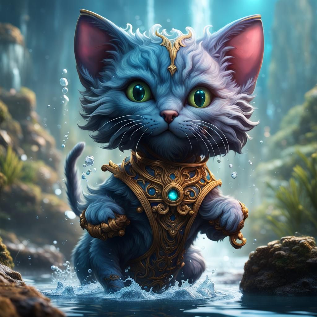 Fantastical Water Kitten Concept Art