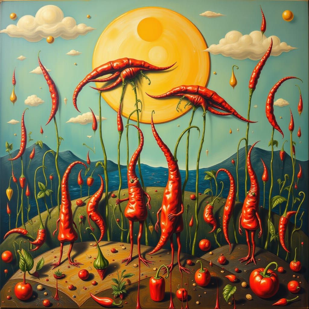 Surreal Fiery Landscape Emerges from Abstract Heat