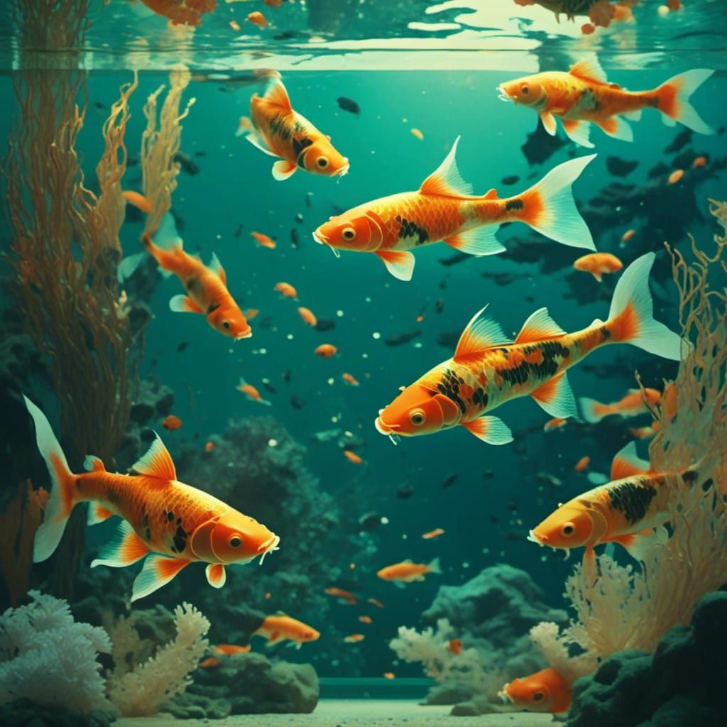 Glass Piano in Aquarium: A Cinematic Still