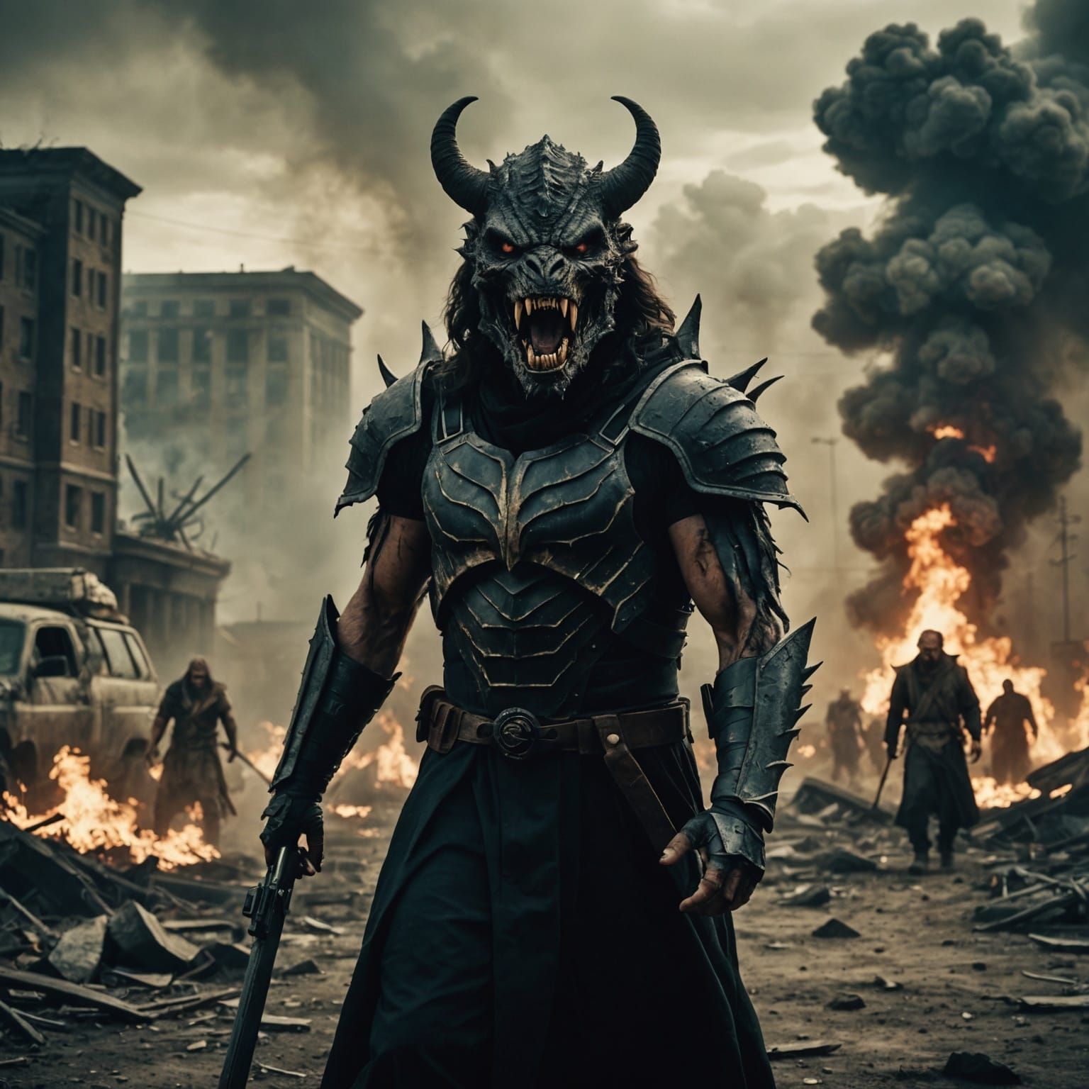 Biblical Apocalypse with Demons: Cinematic Film Still