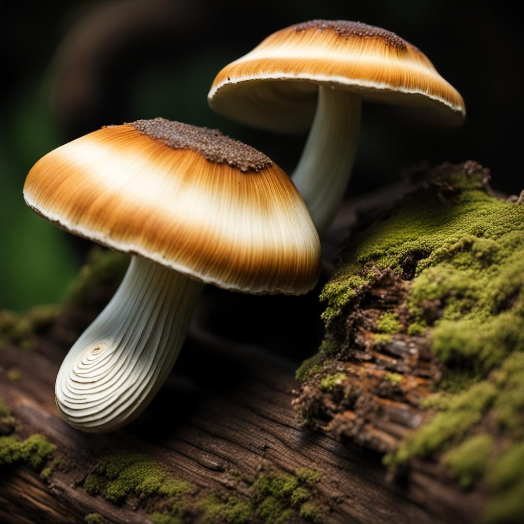 Organic Spiral Fungi Close-Up